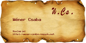 Wéner Csaba névjegykártya